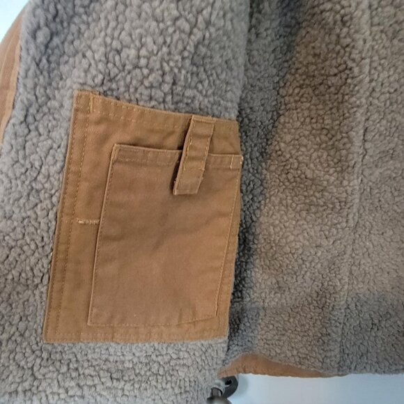 Berne Vest Womens S Tan Brown Fleece Lined Zip Pockets Work Wear Canvas - Picture 6 of 9